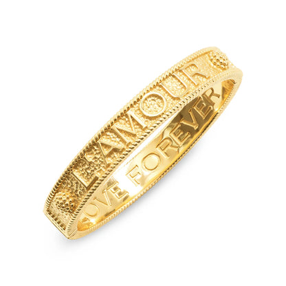 Capucine de Wulf L'Amour Toujour Hinged Bangle in Gold