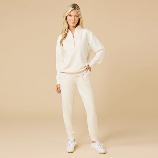 ALMOND DreamTech 1/4 Zip Jogger Set