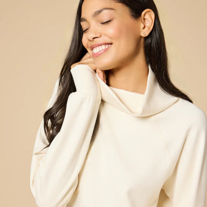 ALMOND DreamTech Cowl Neck with Pleat Pant