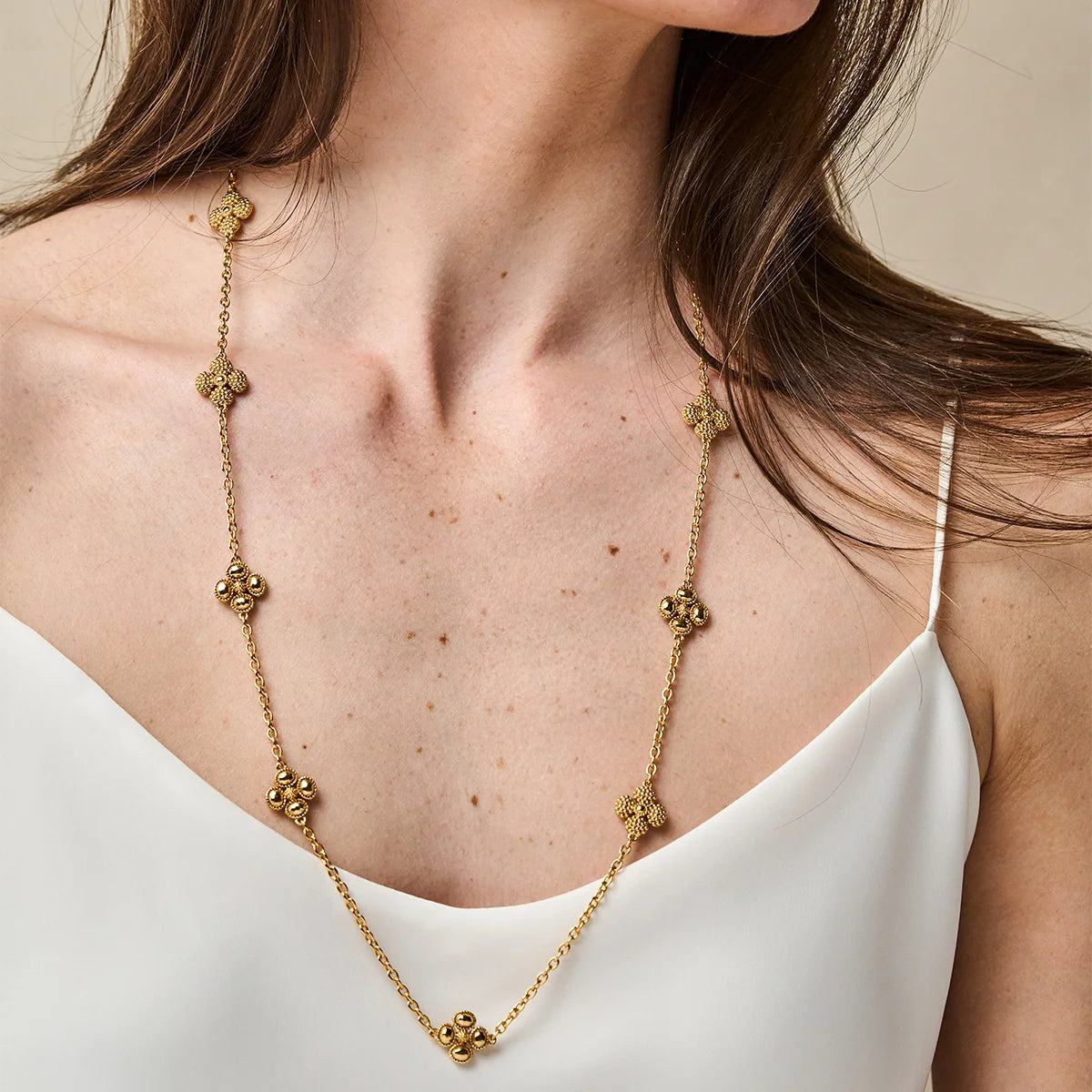 28" Berry Clover Double Sided Necklace, Capucine de Wulf