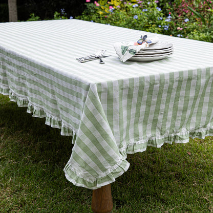 Juliska Gingham Ruffle 60" x 120" Tablecloth