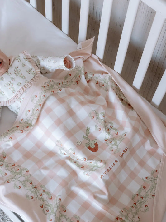 Double-Sided Blanket, Strawberry | Atelier Babbi