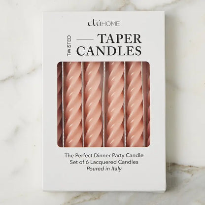 Lacquered Twisted Tapers, Set of 6