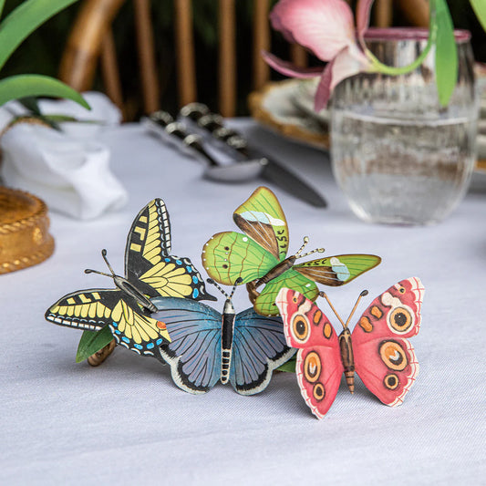 Juliska Meadow Walk Butterfly Napkin Rings in Multi (Assort. Set of 4)