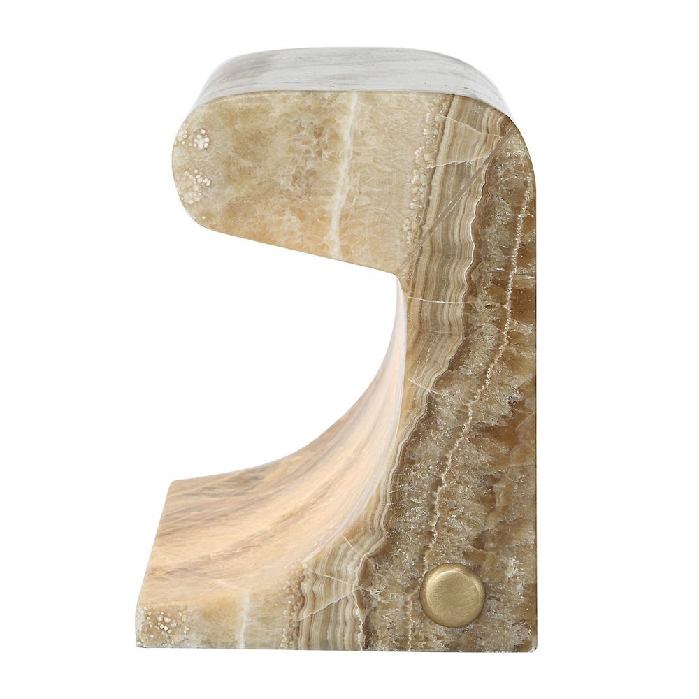 Latte Onyx Carved Beam Rechargeable Mini Lamp