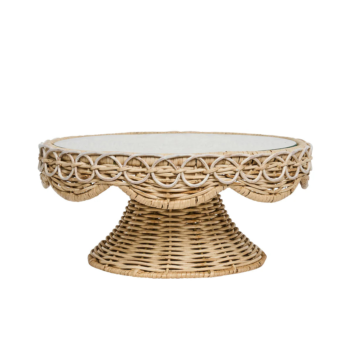 Juliska Provence Rattan Cake Stand in Whitewash