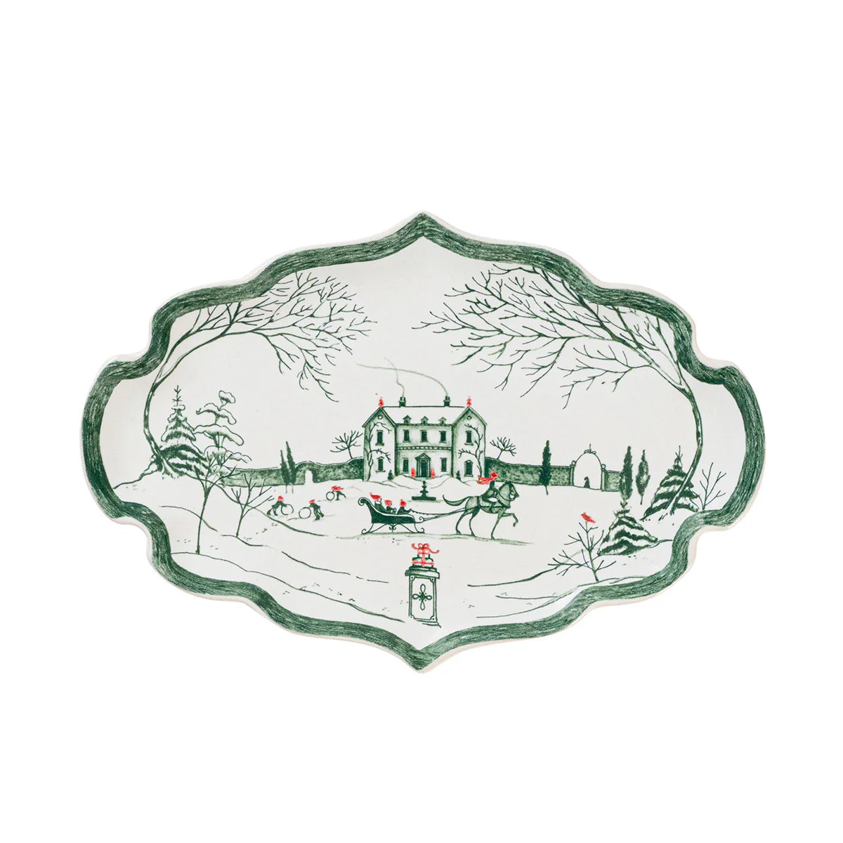 Juliska Country Estate Winter Frolic Evergreen Gift Tray