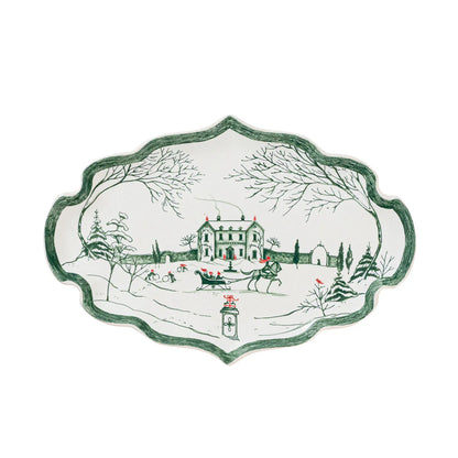 Juliska Country Estate Winter Frolic Evergreen Gift Tray