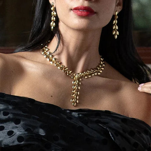 Golden Laurel Convertible Necklace in Gold, 16" +2", Capucine de Wulf