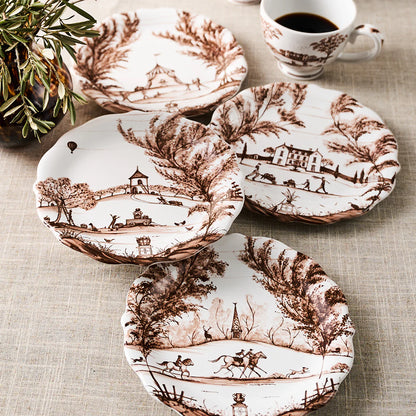 Juliska Country Estate Harvest Sepia Party Plates (Assort. Set of 4)