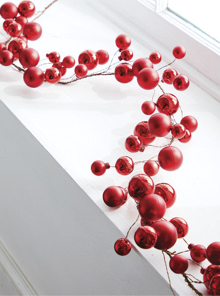 6' Red Ball Garland