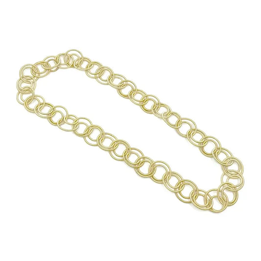 Bright Gold Long Multi Loop Necklace