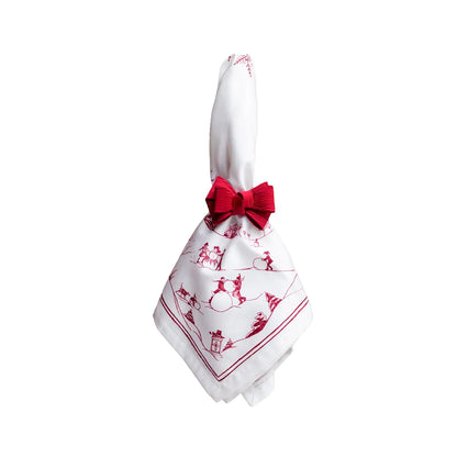 Country Estate Winter Frolic Ruby Napkin, Set of 4 | Juliska