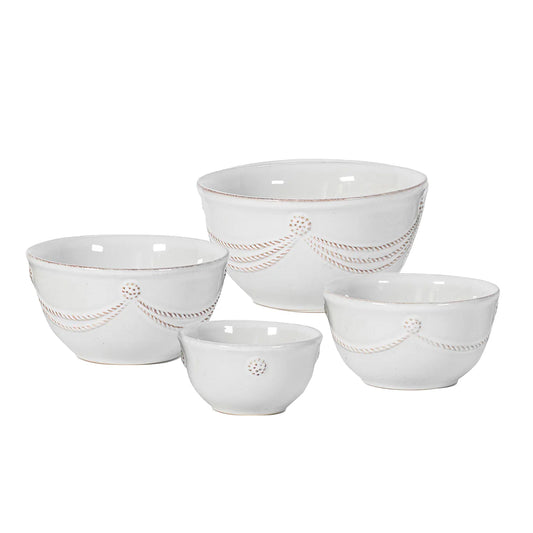 Juliska Berry & Thread Whitewash 4pc Nesting Prep Bowls