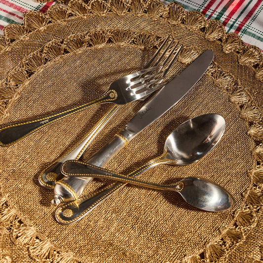 Juliska Berry & Thread Bright Satin with Gold Accents 5pc Place Setting