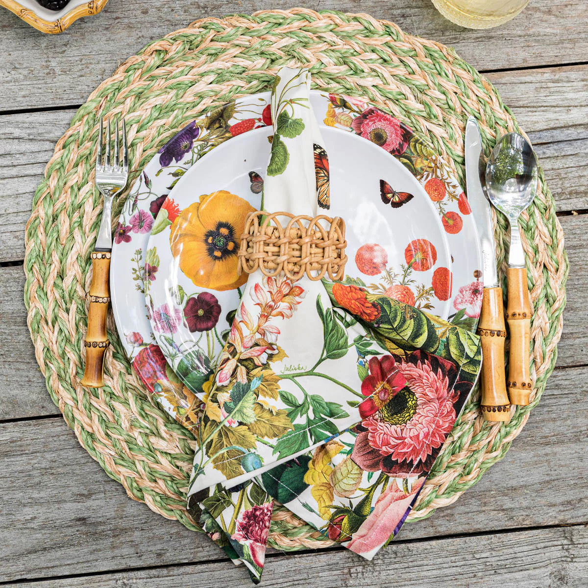 Juliska Field of Flowers White Napkins (Set of 4)