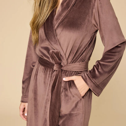 ESPRESSO Serenity Shear Mink Wrap Robe