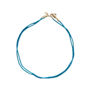 Teal Blue White Heart Glass Beads
