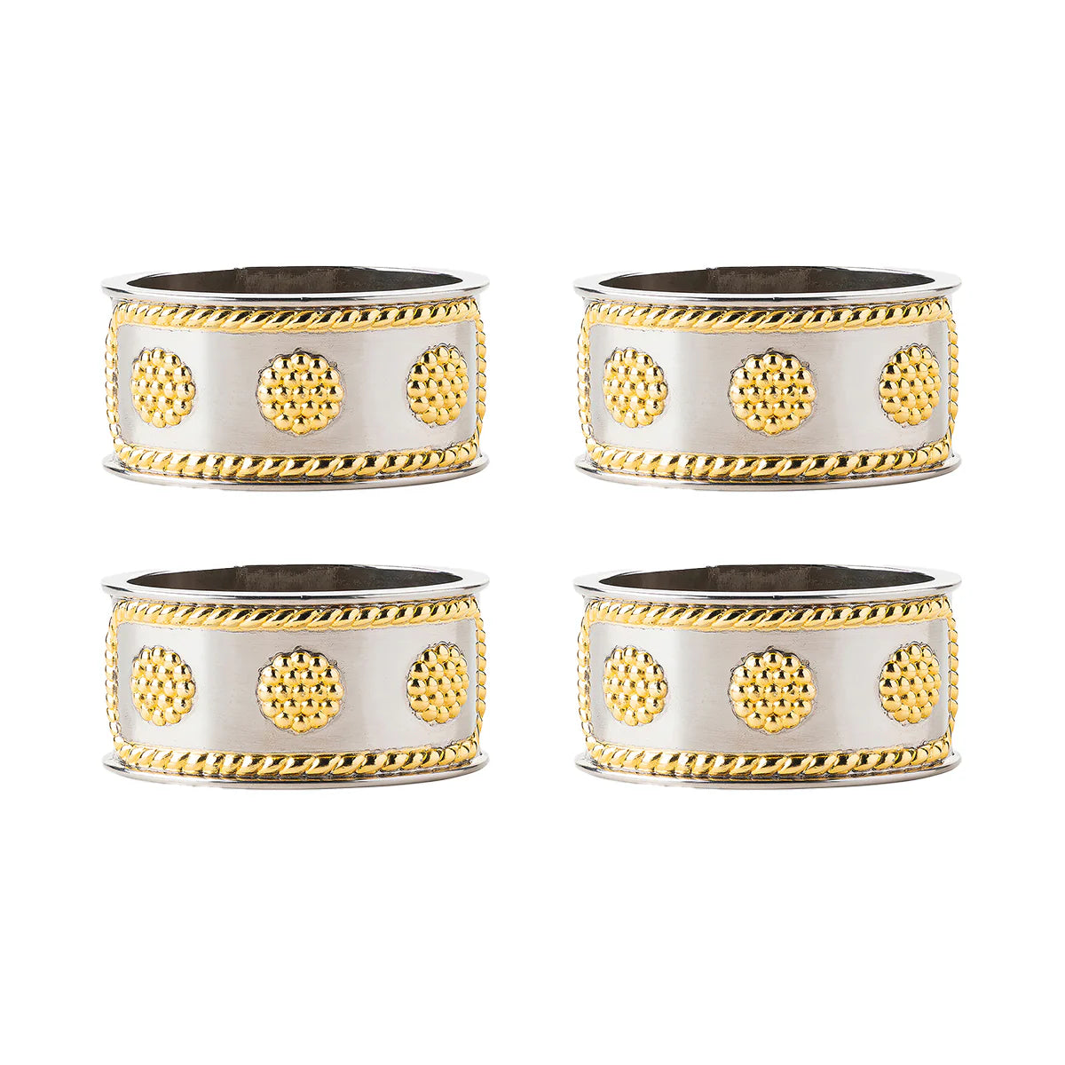 Berry & Thread Bright Satin & Gold Napkin Ring, Set of 4 - Juliska