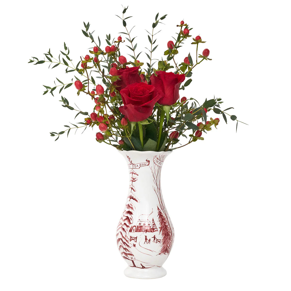 Juliska Country Estate Winter Frolic Ruby 9" Vase