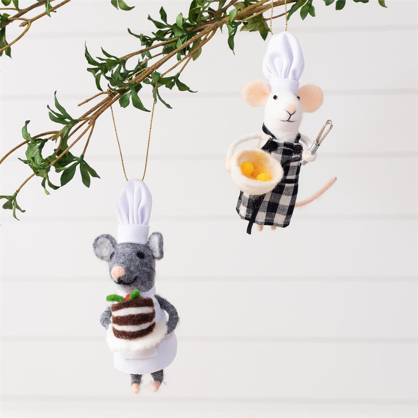 Felt Wool Baker Mouse Ornament