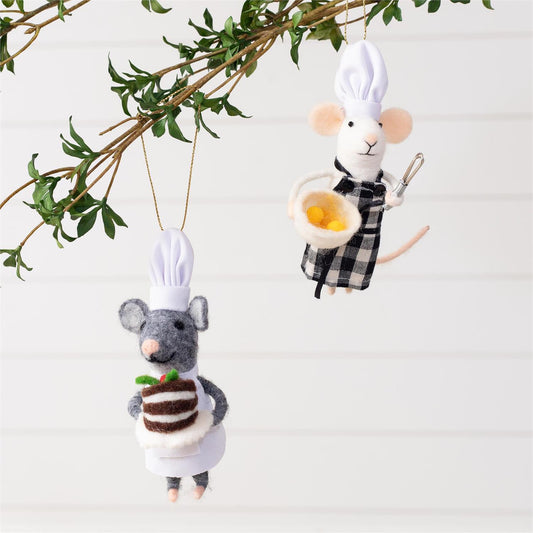 Felt Wool Baker Mouse Ornament