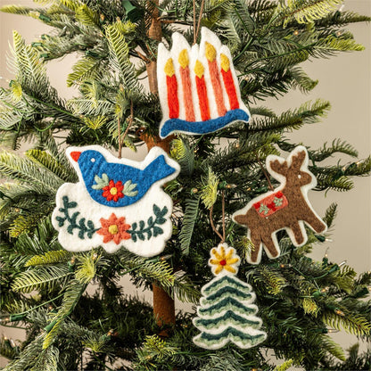 Woolen Folk Art Cutout Ornaments