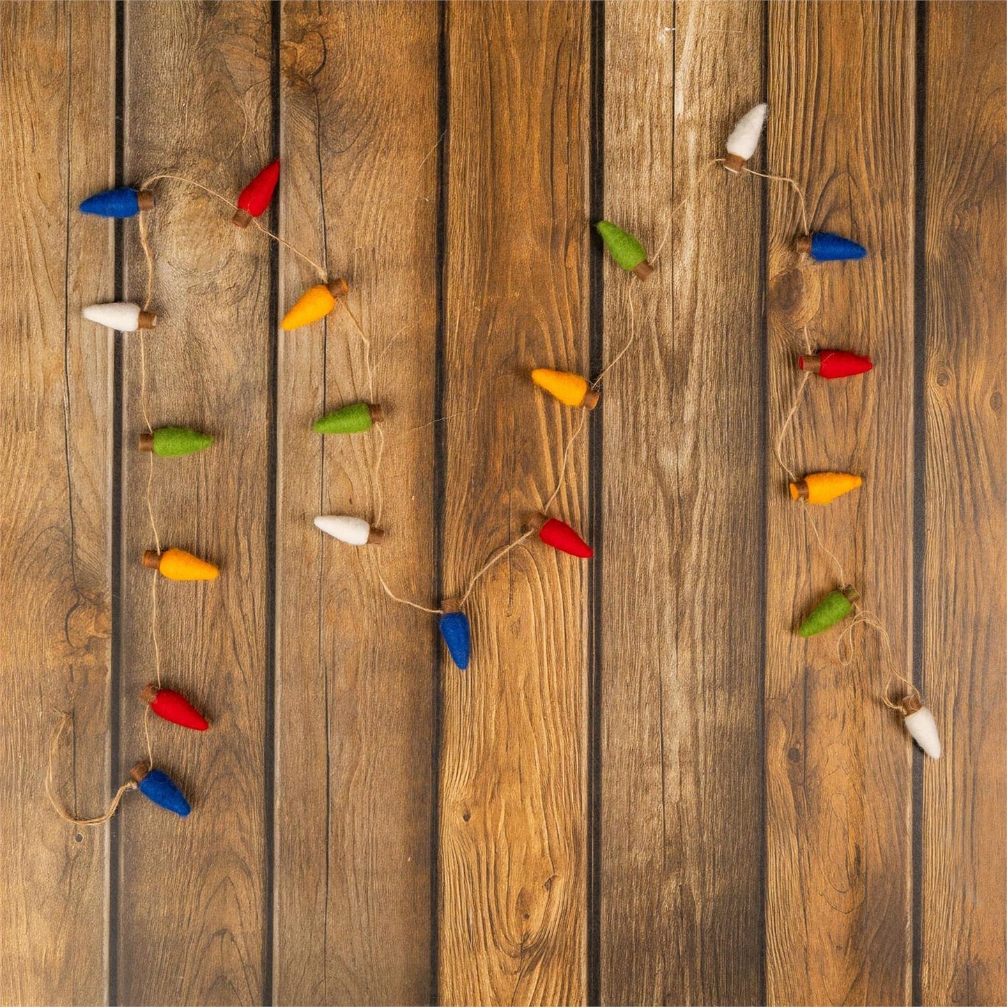 Audrey's Felted Wool Christmas Lights Garland 64" L