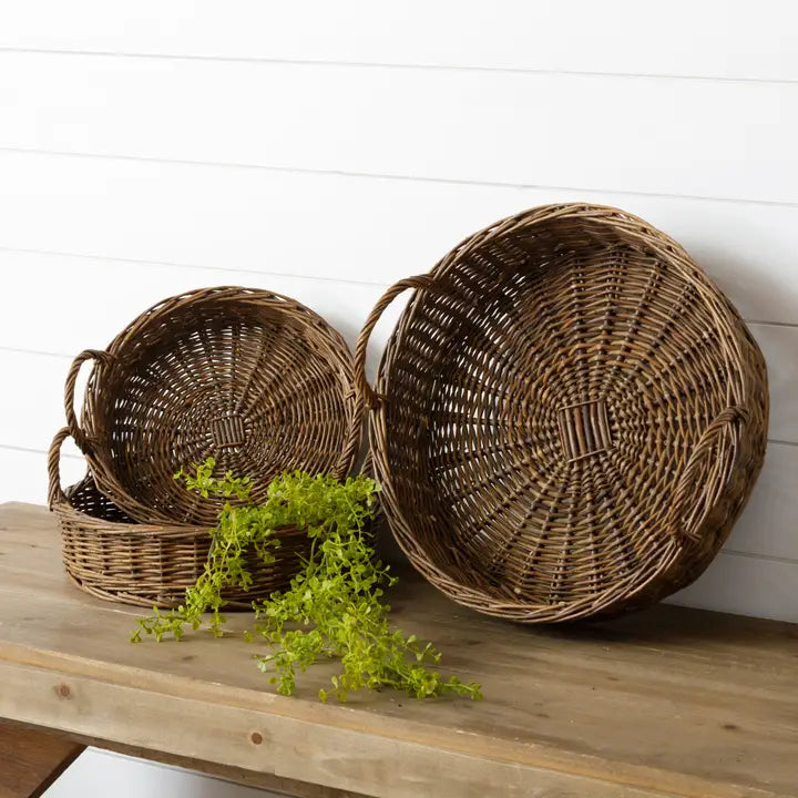 Round Willow Baskets, Set of 3