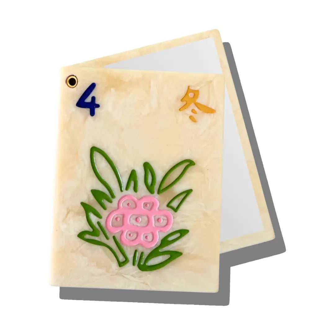 Flower Mahjong Compact Mirror