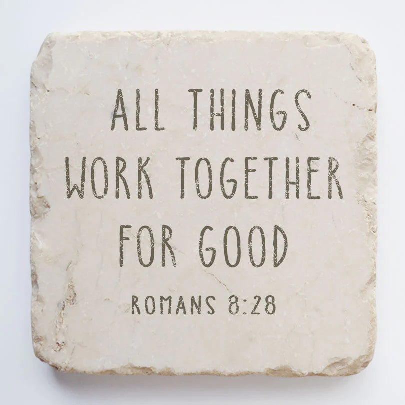 Romans 8:28 Scripture Stone, Twelve Stone Art