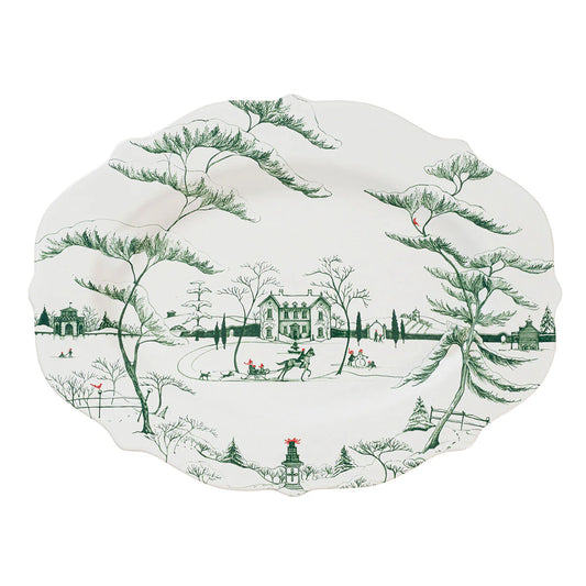 Juliska Country Estate Winter Frolic Evergreen 20" Serving Platter