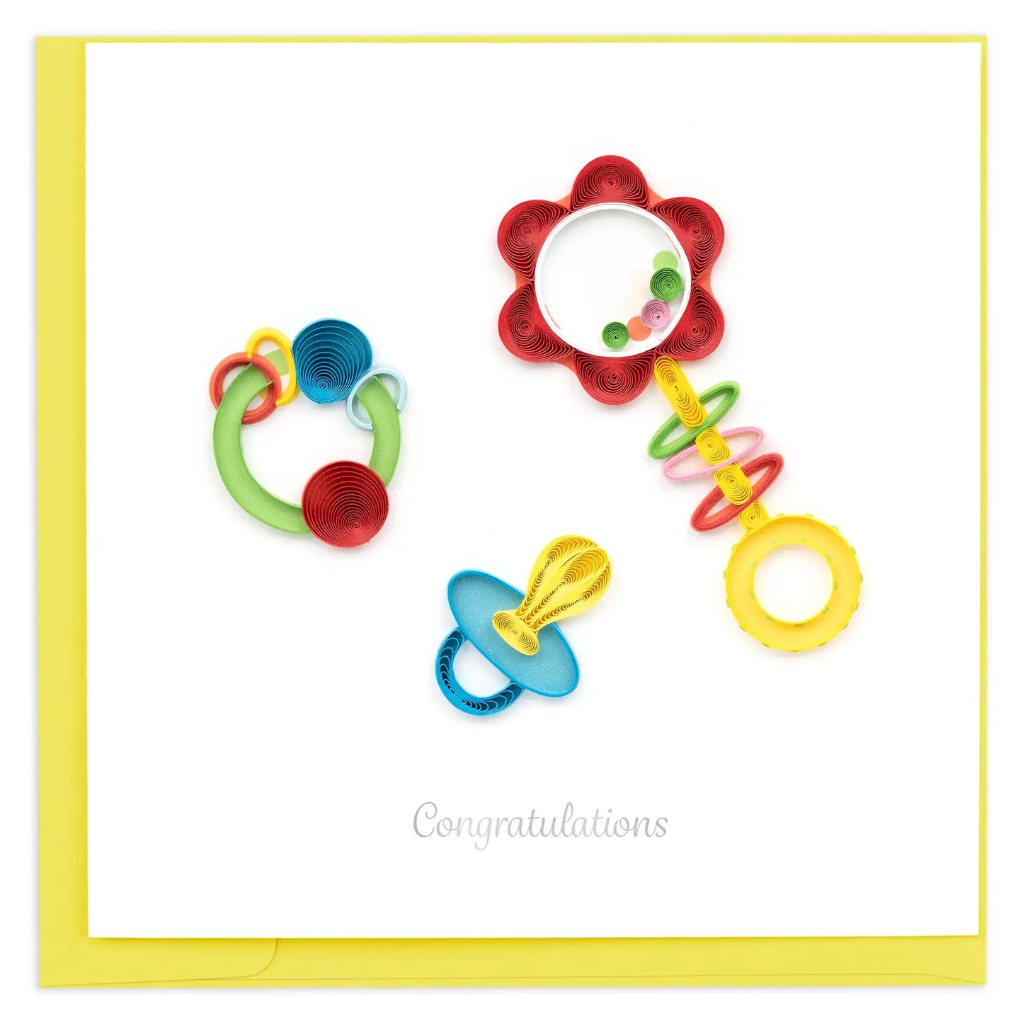 Quilling Card -Baby Rattles Greeting Card