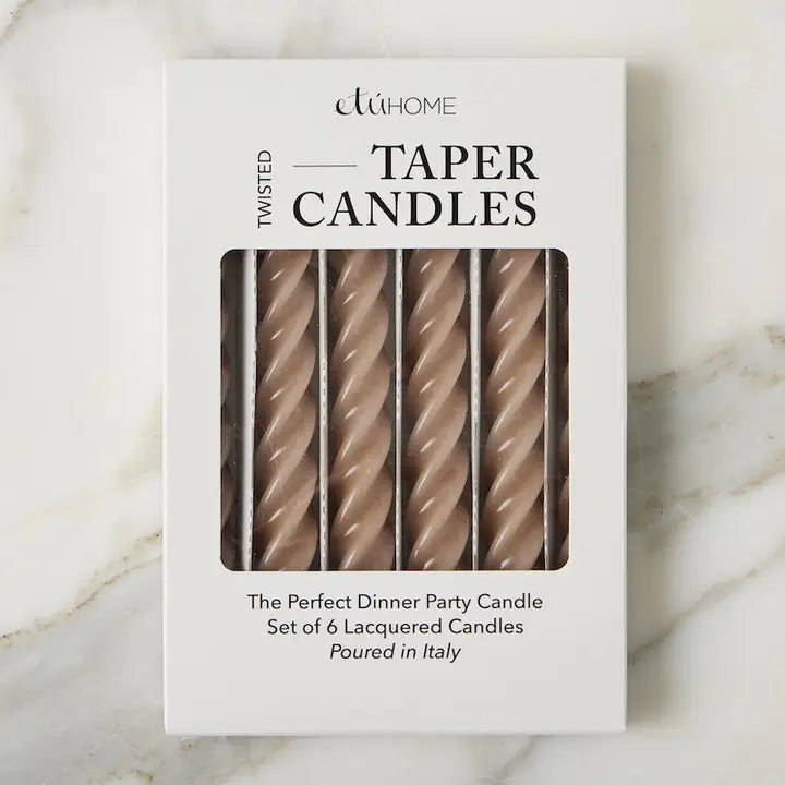 Lacquered Twisted Tapers, Set of 6