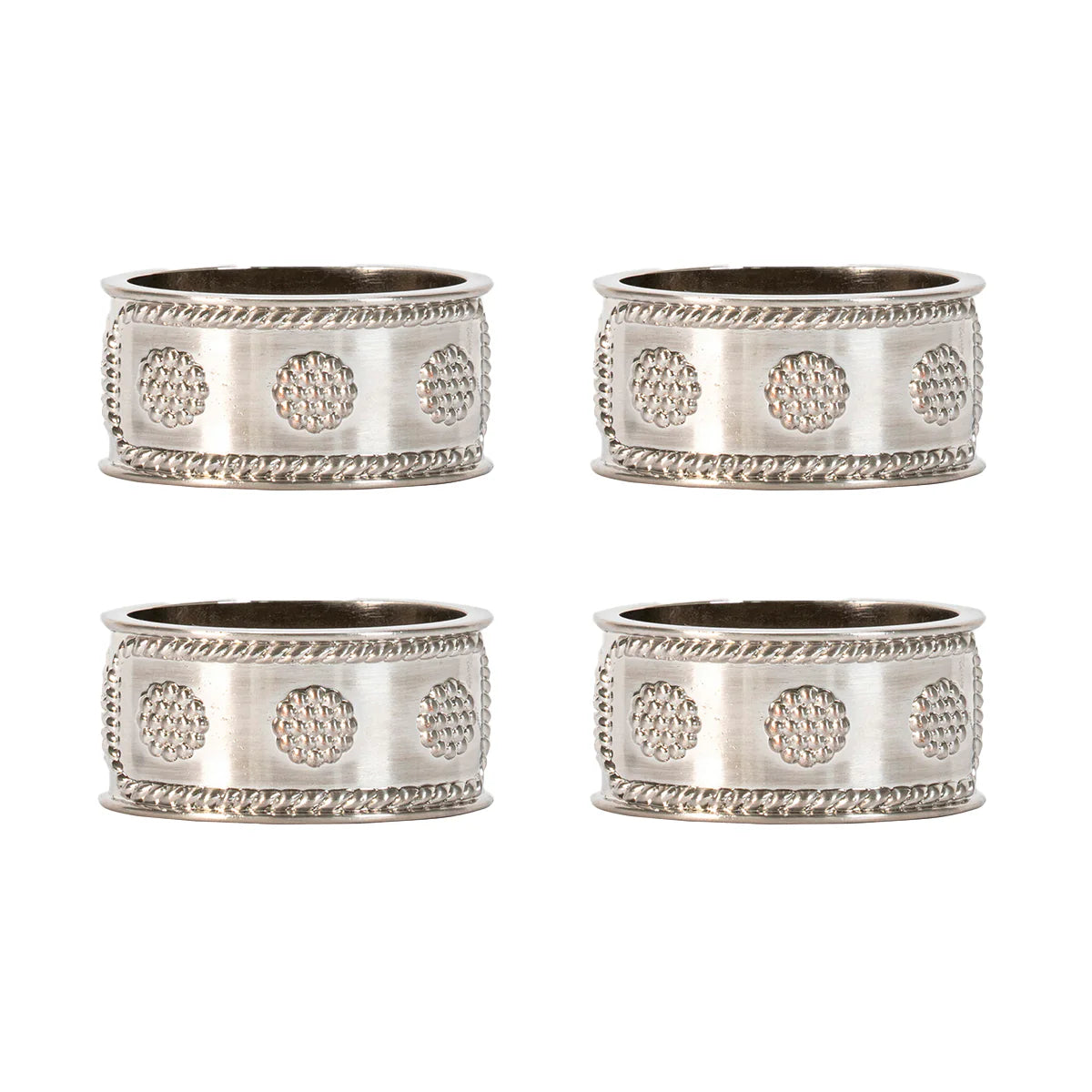 Juliska Berry & Thread Silver Napkin Rings (Set of 4)