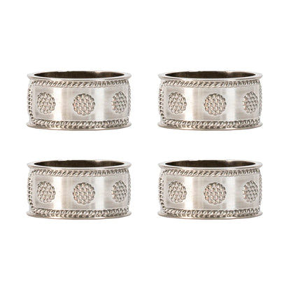 Juliska Berry & Thread Silver Napkin Rings (Set of 4)