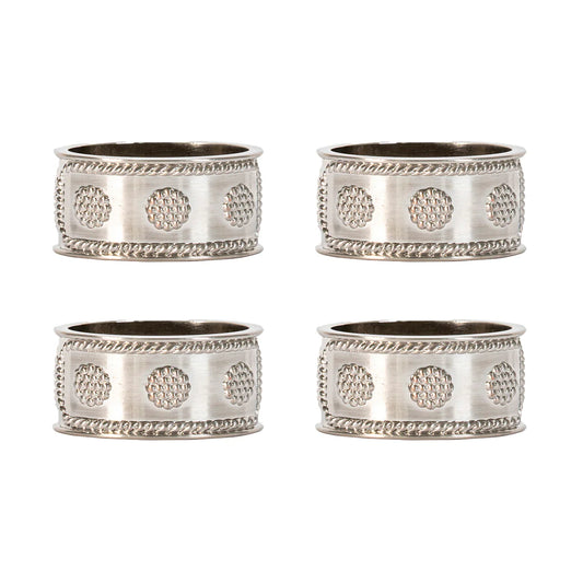Juliska Berry & Thread Silver Napkin Rings (Set of 4)
