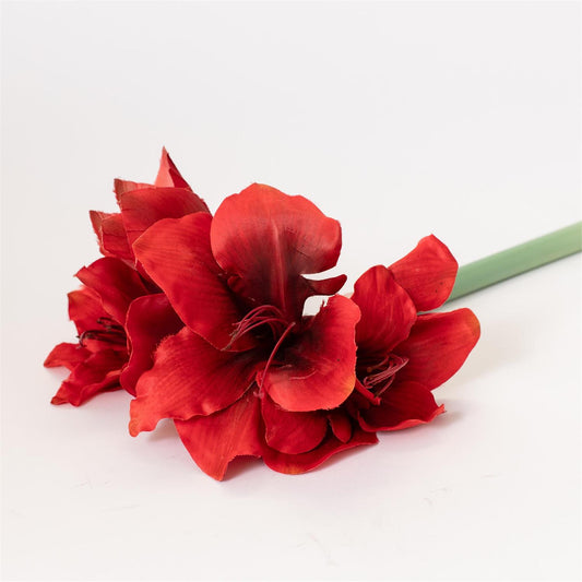 Faux Red Amaryllis Stem
