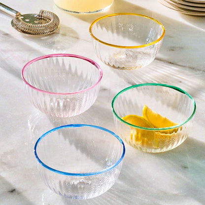 Juliska Nell Glass 4.5" Bowls (Assort. Set of 4)
