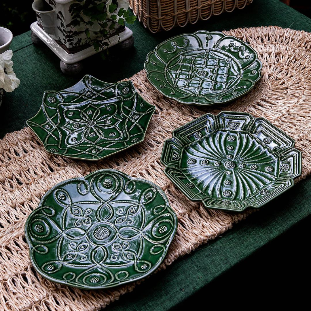 Juliska Jardins Du Monde Basil  Dessert/Salad Plates (Assort. Set of 4)