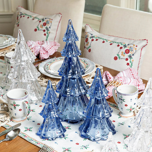 Juliska Berry & Thread 16" Stackable Glass Tree 5pc in Blue