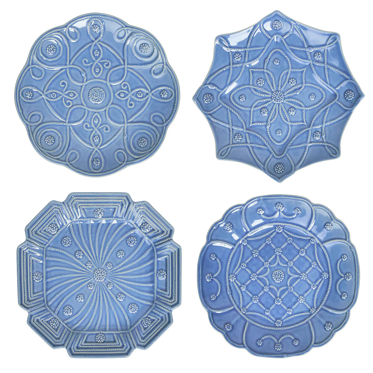 Juliska Jardins du Monde Chambray Dessert/Salad Plates (Assort. Set of 4)