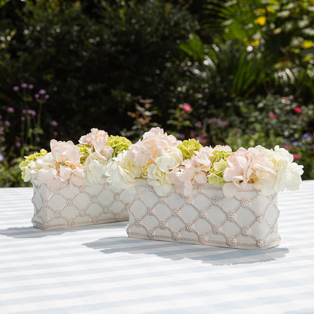 Juliska Berry & Thread Petite Parterre Garden 8" Planter Set/2 in Whitewash