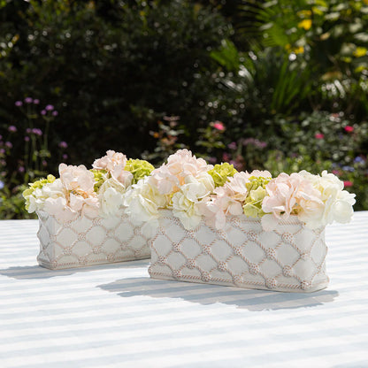 Juliska Berry & Thread Petite Parterre Garden 8" Planter Set/2 in Whitewash