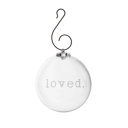 Simon Pearce Engraved "Love" Round Ornament, Gift Boxed