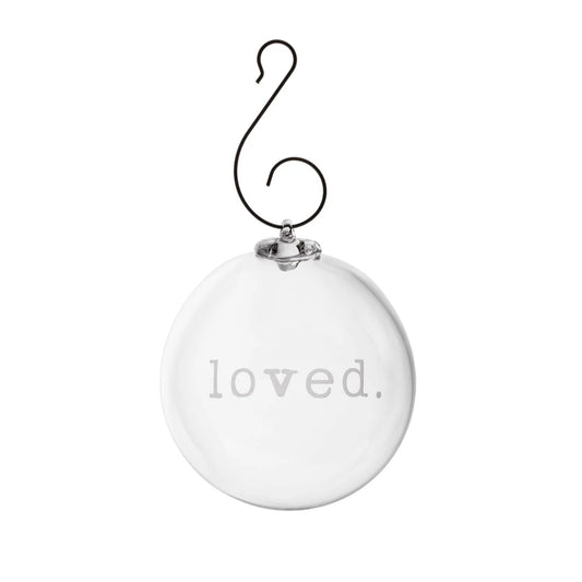Simon Pearce Engraved "Love" Round Ornament, Gift Boxed