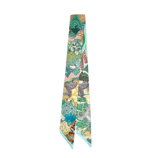 Safari Zebra Mini Scarf, Green