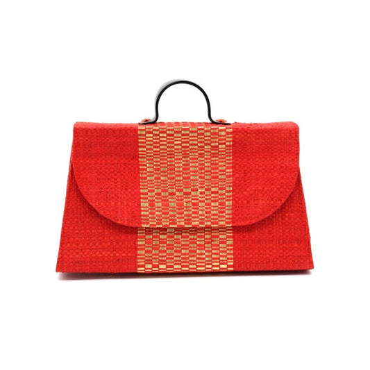 Wynwood Straw Handbag with Metallic Detailing & Horn Handle