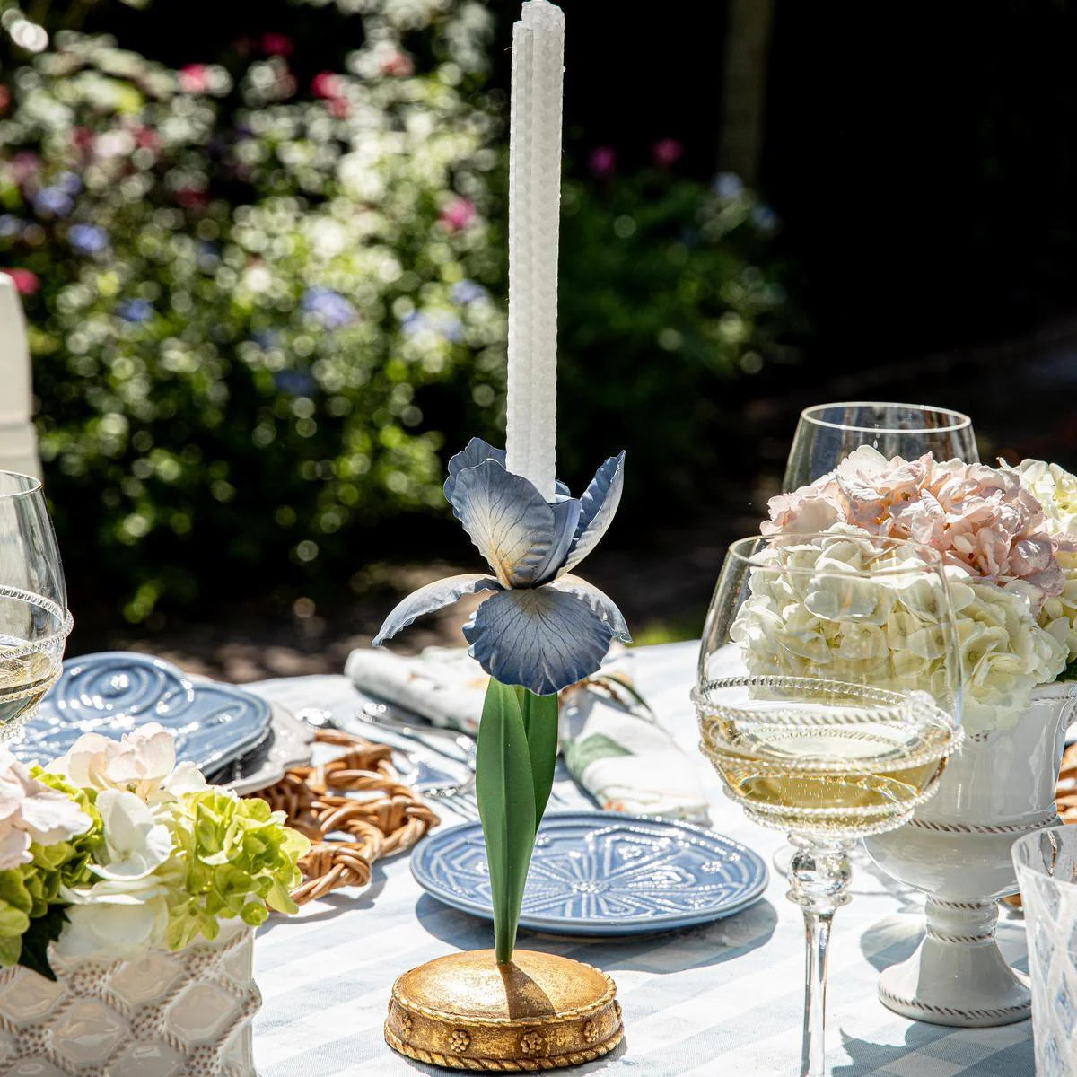 Juliska Meadow Walk Iris Centerpiece in Chambray