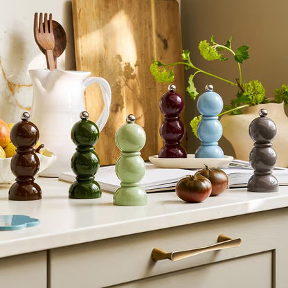 MINI (14cm) Khaki Green Bobbin Salt or Pepper Mill